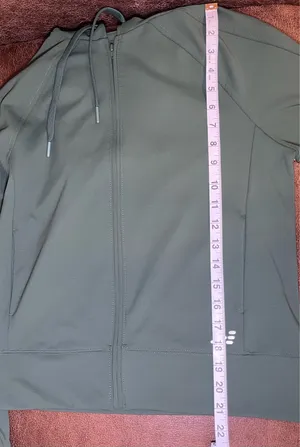 BCG Women's Full Zip Hooded Jacket Pockets Green Relaxed Fit XS Training Green thumbnail 5