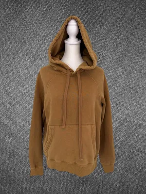 Zara Women’s Size Small Camel Brown Washed Pullover Hoodie Sweatshirt thumbnail 2