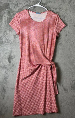 J. McLaughlin Side Knot‎ Dress Catalina Cloth Small Short Sleeve Pink Orange thumbnail 1