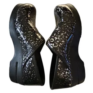 Dansko Black Silver Leopard Patent Leather Clogs Women's EU 38 US 7.5 Comfort thumbnail 7