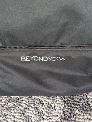 Beyond Yoga Black Drawstring Backpack with Front Zip Pocket Yoga Gym Sporty thumbnail 3