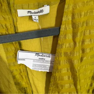 Madewell Annamarie Mini Dress Citrus Lime Cutout Back‎ V-Neck Size 6 NWT linen thumbnail 3