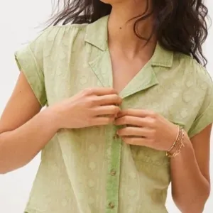 Anthropologie Pilcro The Serena Surf Henley Blouse‎ thumbnail 1