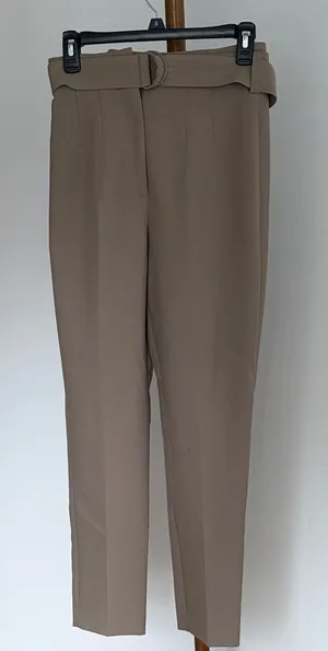 Mango Trousers Slacks Dress Pants for Women Tan Khaki thumbnail 1