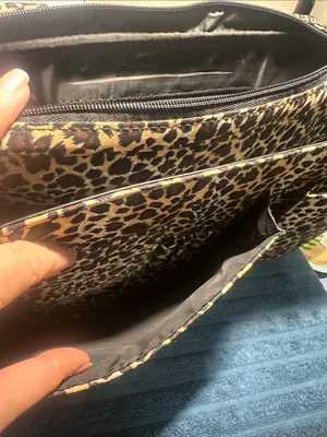 Leopard Print Crossbody Satchel - Laptop bag etc Tan/Black excellent like new thumbnail 6