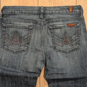 7 For All Mankind Womens 28 Tall Long‎ A Pocket Jeans Dark Wash Denim Boot Flare thumbnail 4