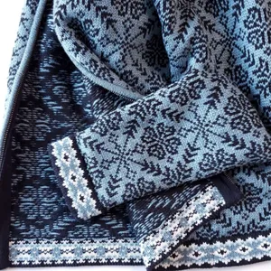 L.L BEAN Bean Cardigan Sweater Womens Small Norwegian Zip Up Snowflake thumbnail 3