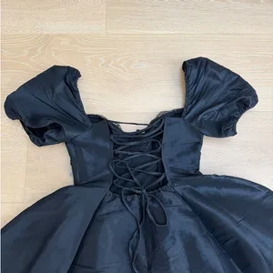 Lulu’s Mini Dress Taffeta Lace Puff sleeve Enchanting Princess Size S Black thumbnail 4