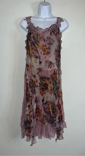 Vintage Silk Butterfly Fairy Princess Floral Top/Mini Dress thumbnail 2