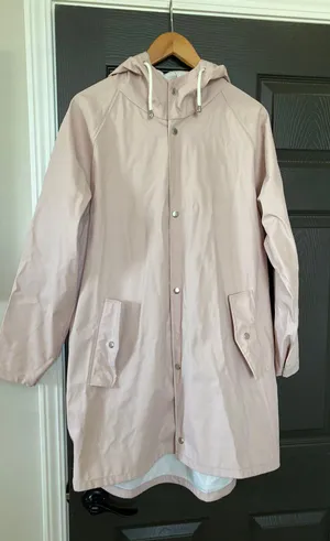 Lager 157 Vintage Dusty Rose Long Windbreaker/ Raincoat thumbnail 1