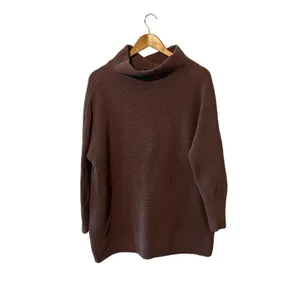 Free People Ottoman Slouchy Tunic Size Small oversized sweater ribbed knit mock thumbnail 3