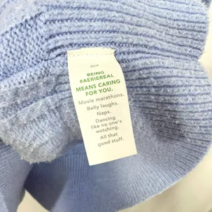 Aerie Small Sweater Cable Knit Periwinkle Blue Raglan Crew Academia Preppy 1691 thumbnail 8