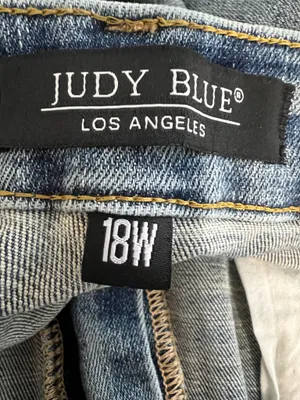 Judy Blue Cuffed Distressed Ladies Jeans thumbnail 5