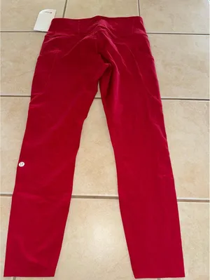Lululemon Fast & Free With Pockets High Rise 25” Dark Red Size 10 NWT thumbnail 3
