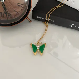 Green Jade Butterfly Necklace thumbnail 2