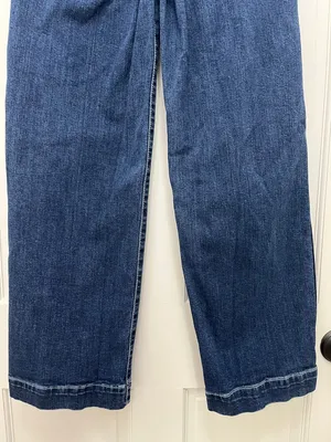 Old Navy Sky-Hi Wide Leg Patch Pocket Jeans Extra High Rise Dark Wash - Size 4 thumbnail 7