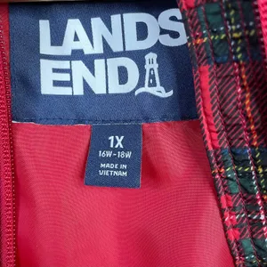 Lands End FeatherFree Quilted Insulated Puffer Vest Red Plaid Womens Plus 1X thumbnail 8