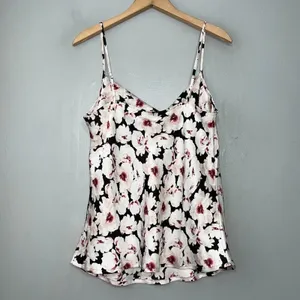 Express Satin Cami Size Large Floral Silky Tank Y2K Coquette Romantic Feminine thumbnail 3
