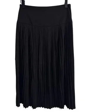 A New Day Black Pleated Midi A-Line Skirt Size 2 thumbnail 1