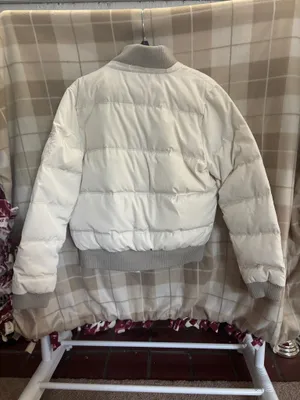American Eagle Outfitters Off-White Puffer Jacket thumbnail 3