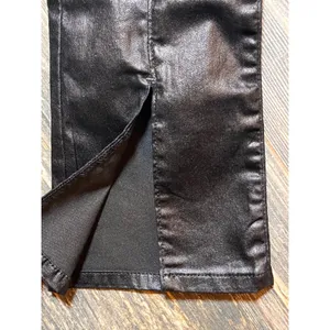 NWT Free People Double Dutch Slit‎ Skinny Pants Faux Leather Coated Black Size S thumbnail 3