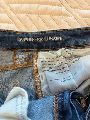 American Eagle Super Hi Rise jeggins Distressed Jeans - Blue Wash Size 4 thumbnail 3
