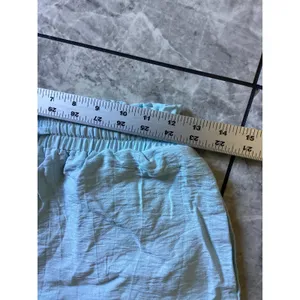 Halara Womens Wide Leg Pants Light Blue Elastic Waist Linen Feel Trousers S thumbnail 3