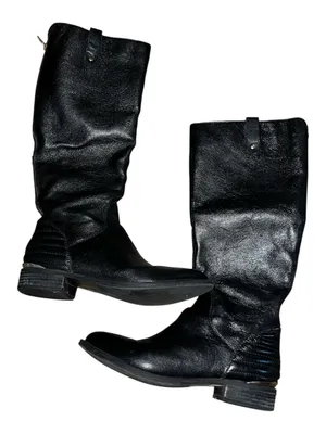 Steve Madden Classic Black Leather Knee-High Boots thumbnail 2