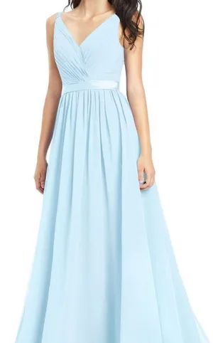Azazie Leanna Bridesmaid Dress Sky Blue thumbnail 1
