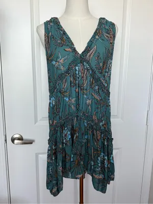 Free People Haze Tunic Too Tiered Boho sleeveless summer dress medium thumbnail 2