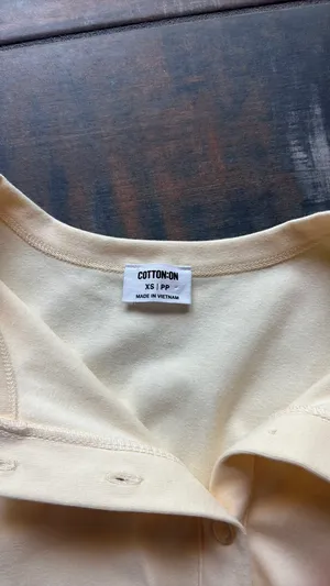 Cotton On Button-Up Butter Yellow Tank thumbnail 2