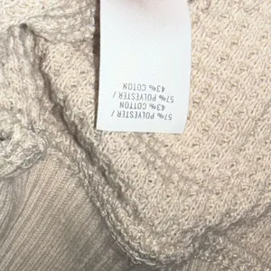 Aerie light beige oversized drop shoulder waffle knit top thumbnail 3