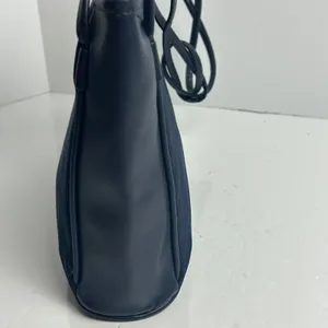 Vintage Esprit Navy Blue Ribbed Fabric Shoulder Bag Y2K 90s Minimalist thumbnail 8