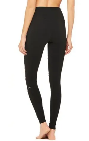 Alo High-Waist Extreme Ripped Warrior Leggings Black Edgy Hi-Rise Destroyed Pant thumbnail 7