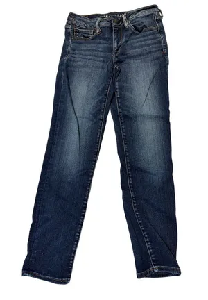 American Eagle Skinny Jeans Next Level Stretch Blue Denim Size 6 Short thumbnail 1
