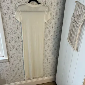 Free People Beach White Ribbed Maxi Dress thumbnail 4