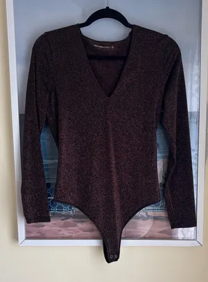 NWT Abercrombie & Fitch Metallic Bodysuit thumbnail 1