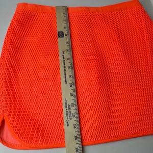 Neon Orange Net Mini Skirt‎ Honeycomb Lined Mesh Size L Rave Clubwear Festival thumbnail 9