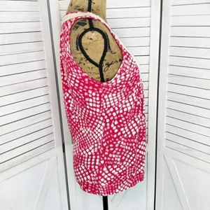 Anthropologie C.‎ Keer Swoop Rope Collar Tank Top Red Medium Dot Print thumbnail 3