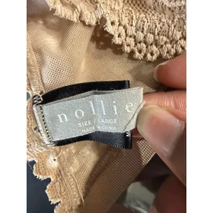 Nollie Womens Floral Lace Triangle Bralette Beige‎ Tan Size L Adjustable Straps thumbnail 5