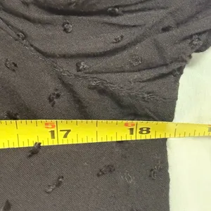 Free People Everyday‎ Girl Swiss Dot Embroidered Button Up Black Size Medium EUC thumbnail 4
