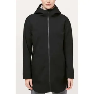 Lululemon Glyde Along Black Hooded Softshell Full‎ Zip Jacket Womens Size 4 thumbnail 10