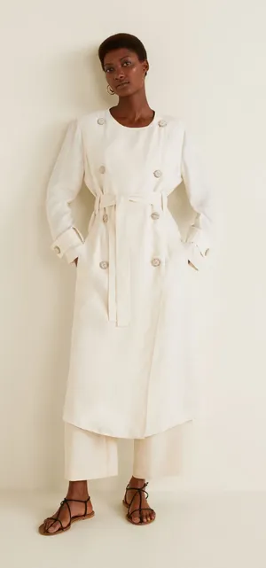 NWOT Mango Double Breasted Belted Trench Jacket thumbnail 1
