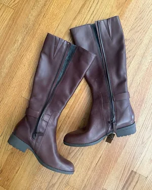 Cole Haan Womens Leather Knee Zip Up Waterproof Boots Brown Size 5 B‎ thumbnail 1