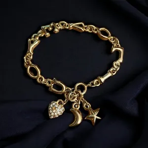 Vintage MOD signed I Love You charm bracelet thumbnail 1