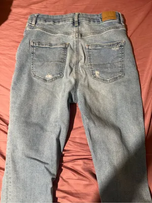 American Eagle Outfitters Light Blue Ripped Skinny Jeans thumbnail 4