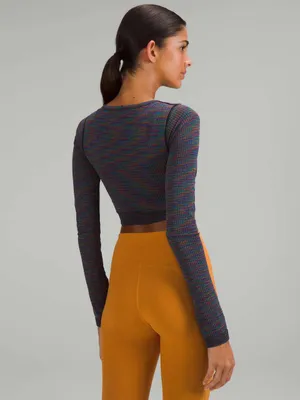 Lululemon Ebb to Street Long Sleeve Shirt Rainbow Multi / Black thumbnail 2
