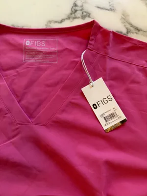 NWT FIGS Casma 3 Pocket Scrub Top 6XL Shocking Pink Technical Collection thumbnail 5