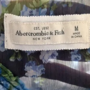 Abercrombie & Fitch Floral Ruffle Sheer Blouse, Medium thumbnail 2