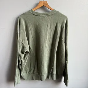 Z Supply NWT Olive Green 'GOALS' Oversized Crewneck Sweatshirt Size Medium thumbnail 8
